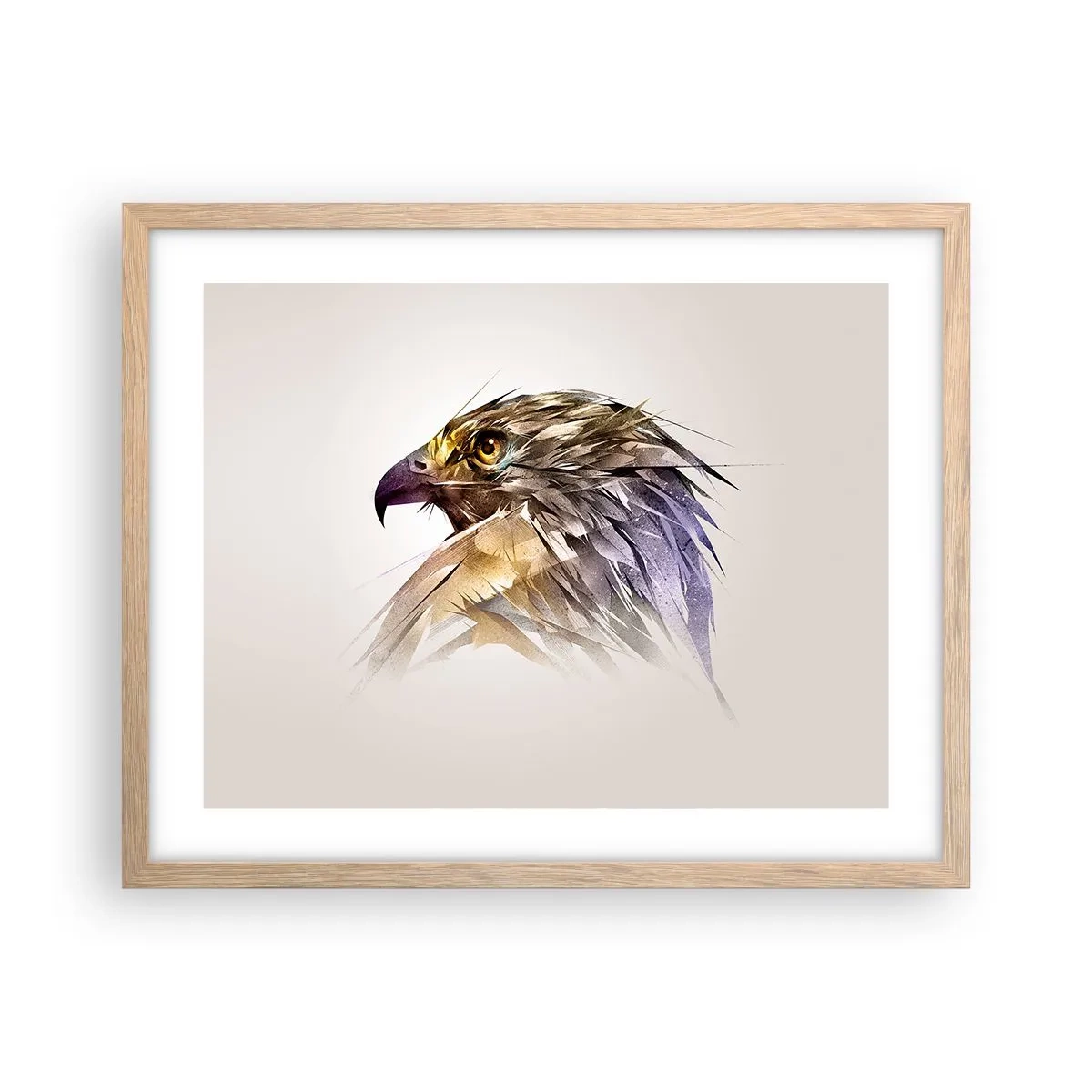 Plakát v rámu světlý dub - Portrét bojovníka - 50x40 cm