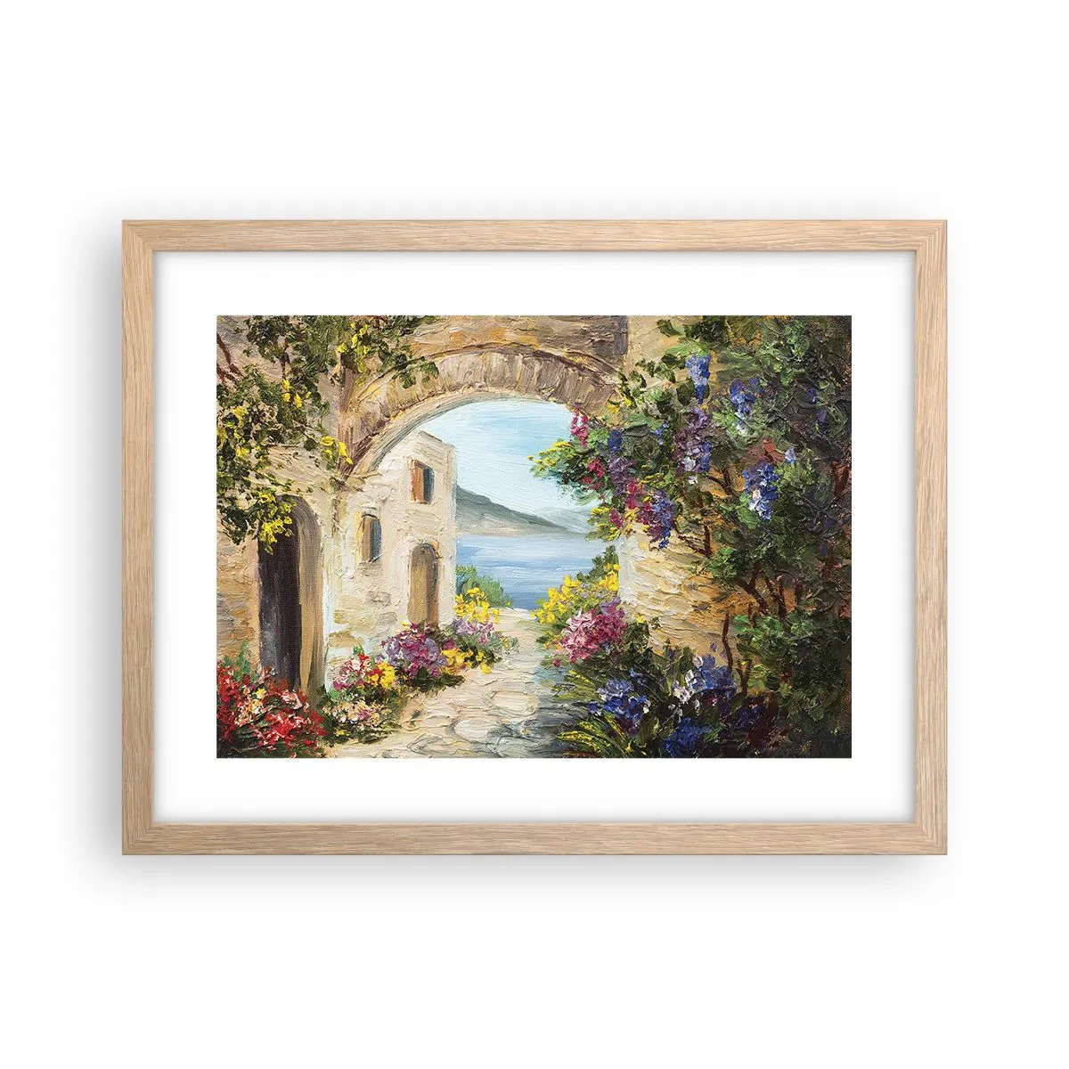 Plakát v rámu světlý dub - Půvab pobřežní krajiny - 40x30 cm