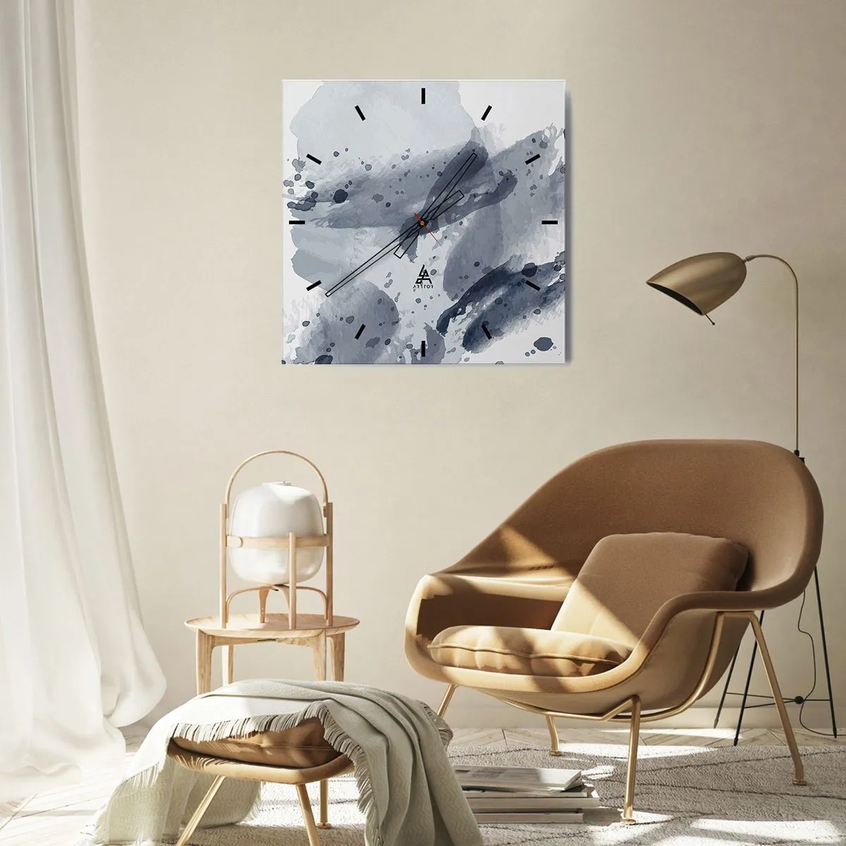 Nástěnné hodiny - Studie o povaze vody - 40x40 cm