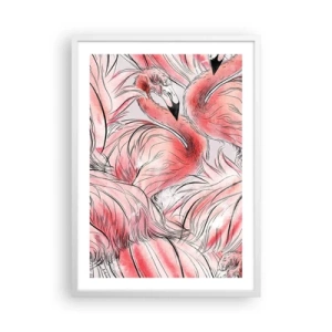 Plakát v bílém rámu - Ptačí corps de ballet - 50x70 cm