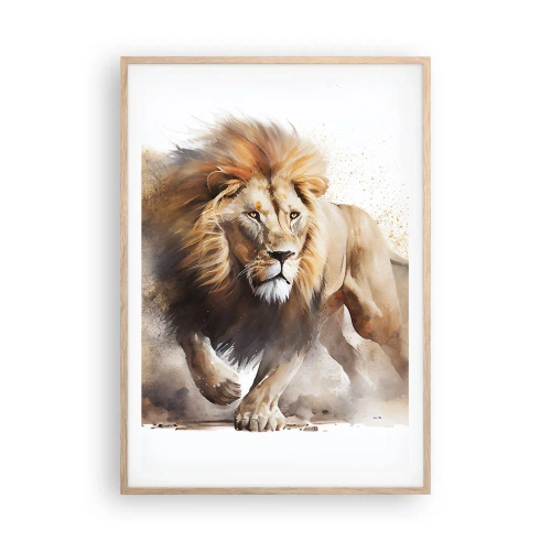 Plakát v rámu světlý dub - Král se pohnul - 70x100 cm