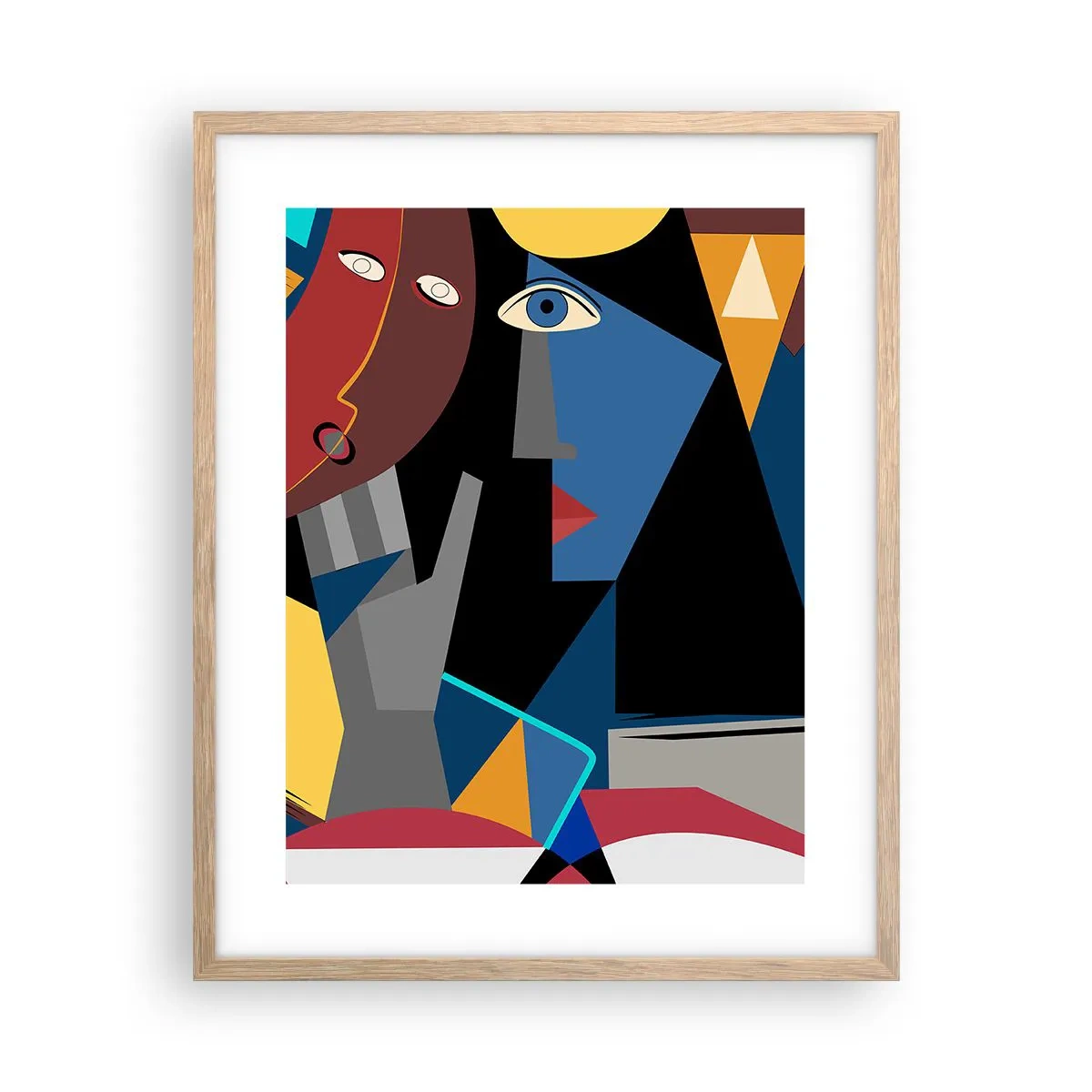 Plakát v rámu světlý dub - Konverzace kubistů - 40x50 cm