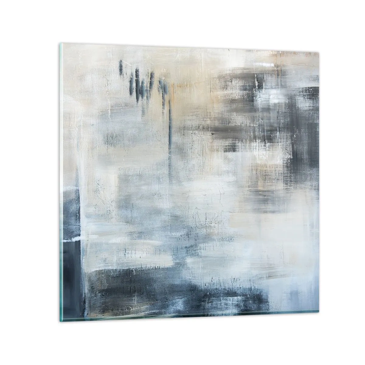 Obraz na skle - Za závojem modré - 60x60 cm