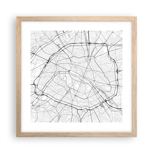 Plakát v rámu světlý dub - Květ Paříže - 40x40 cm