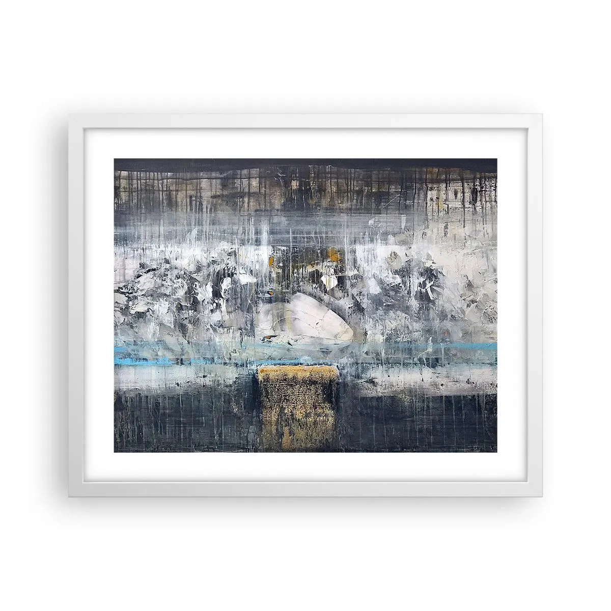 Plakát v bílém rámu - Jako na ledě, tak i na hroudě - 50x40 cm