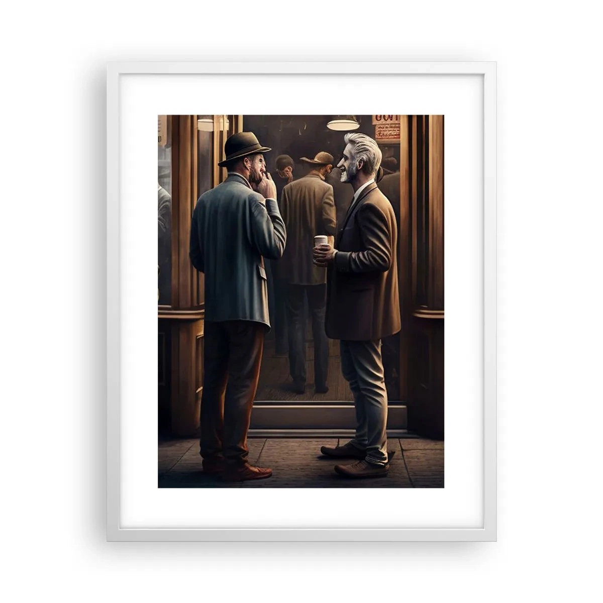 Plakát v bílém rámu - Dobrá chvíle dne - 40x50 cm