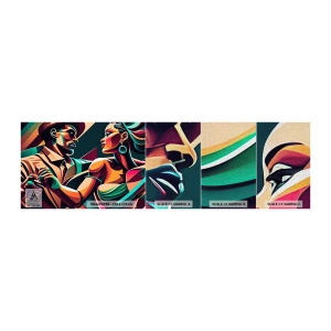 Vzor Fototapety Premium Canvas - V rytmu srdce - Kubismus, Pár, Tanec - 100x30 cm