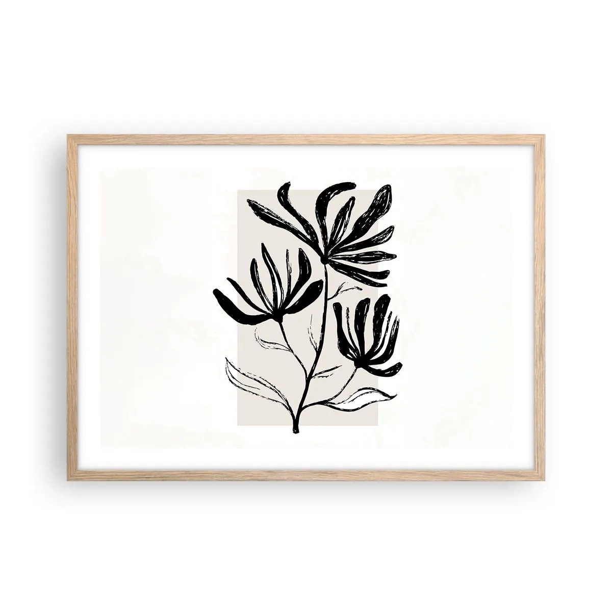 Plakát v rámu světlý dub - Náčrtek pro herbář - 70x50 cm