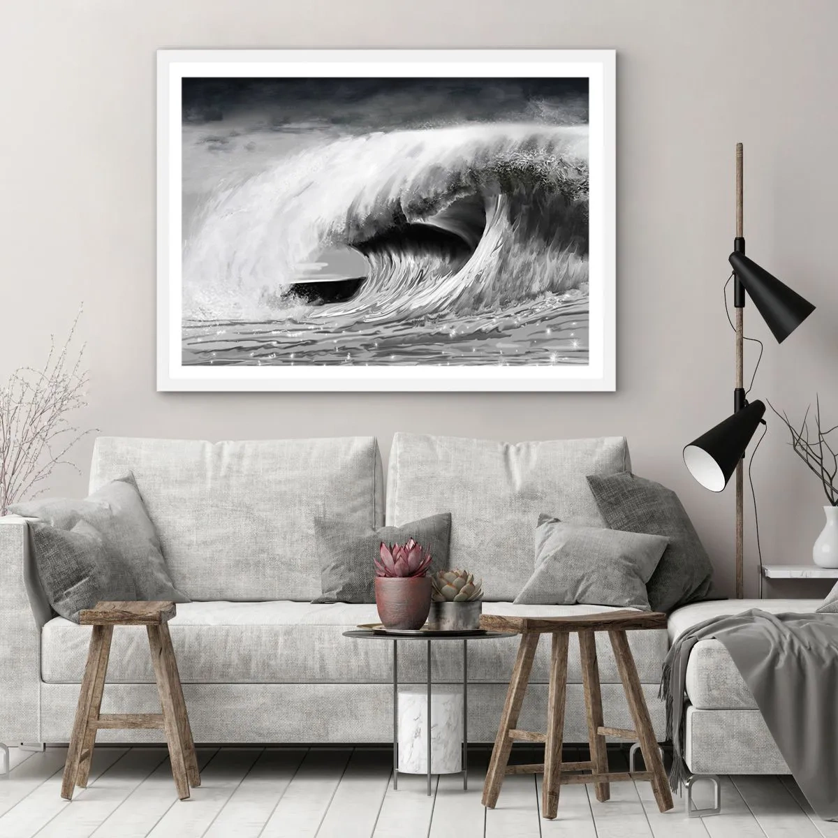 Plakát v bílém rámu - Hněv oceánu - 70x50 cm