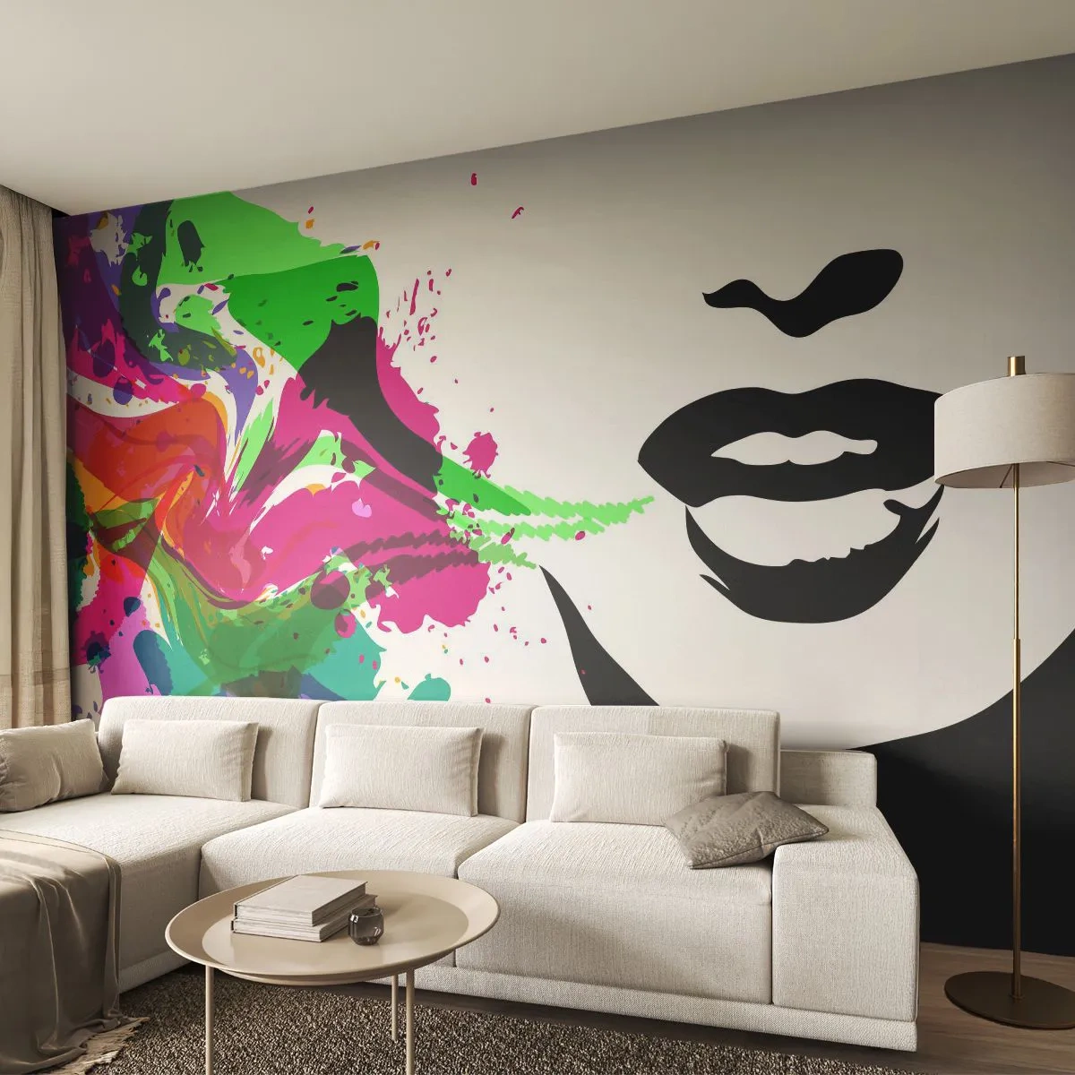 Fototapeta Premium Canvas - Vyprávění v barvách duhy - Abstrakce, Pusa, Barevná grafika - 450x315 cm