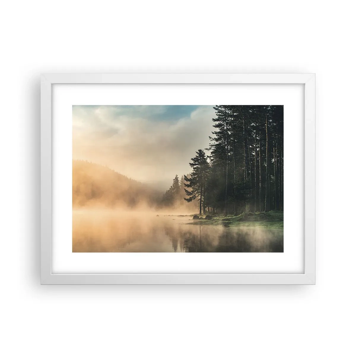 Plakát v bílém rámu - Zrození dne - 40x30 cm