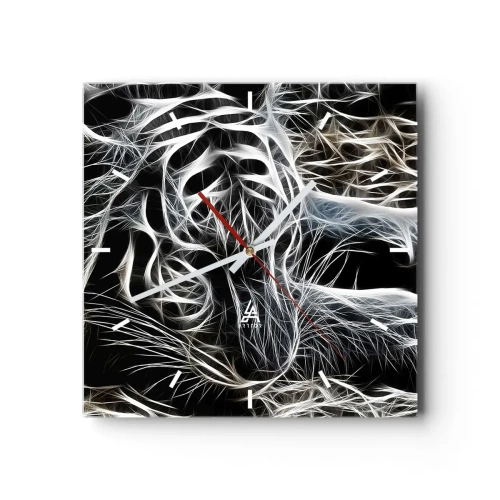 Nástěnné hodiny - Studie kočičí lehkosti - 40x40 cm