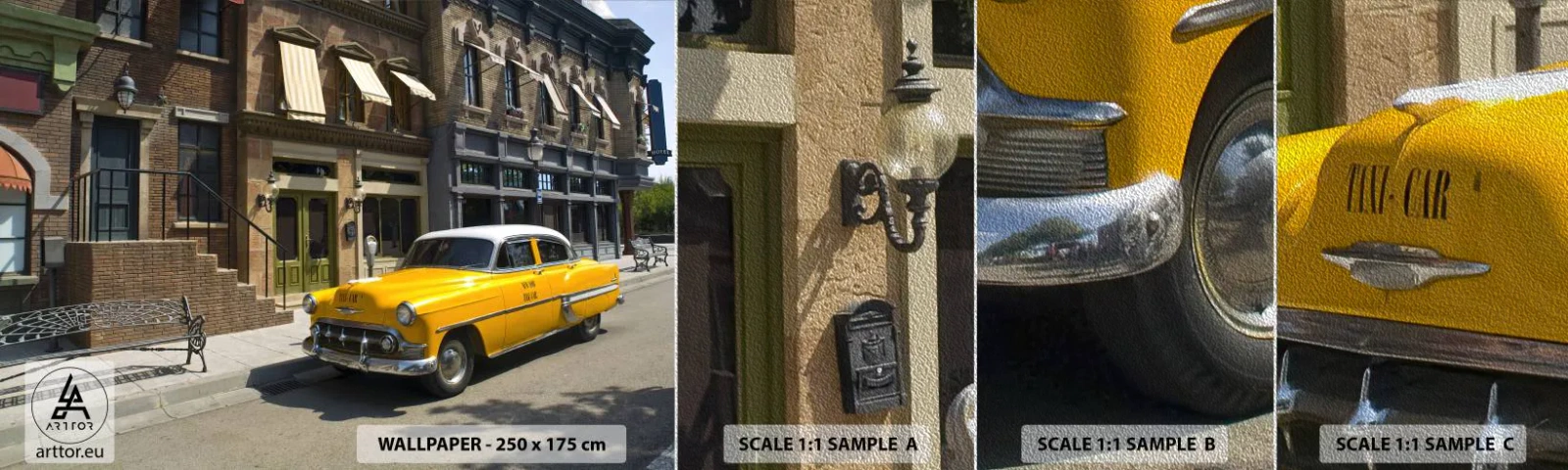 Vzor Fototapety Premium Sand - Kdysi dávno v Americe - Město, Taxi, New York - 100x30 cm