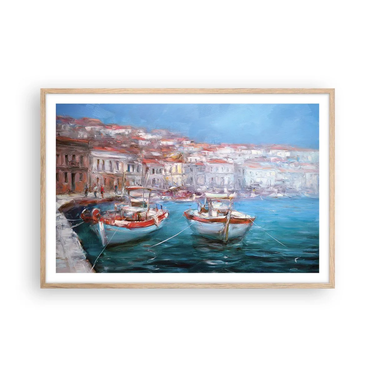 Plakát v rámu světlý dub - Italský záliv - 91x61 cm