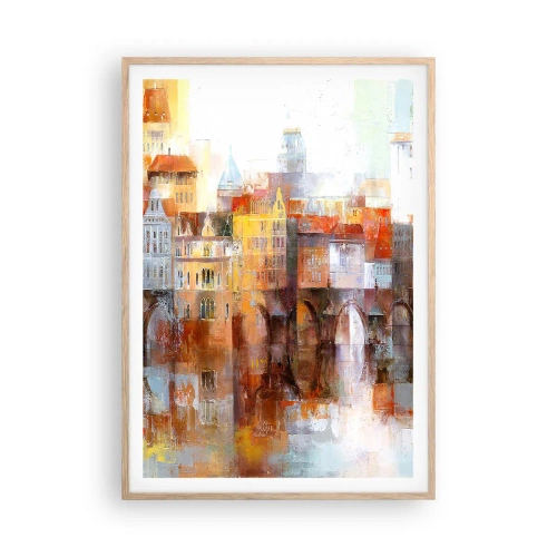 Plakát v rámu světlý dub - Pod mostem je taky krásně - 70x100 cm