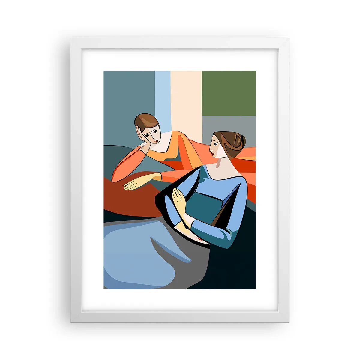 Plakát v bílém rámu - Chvíle svěření - 30x40 cm