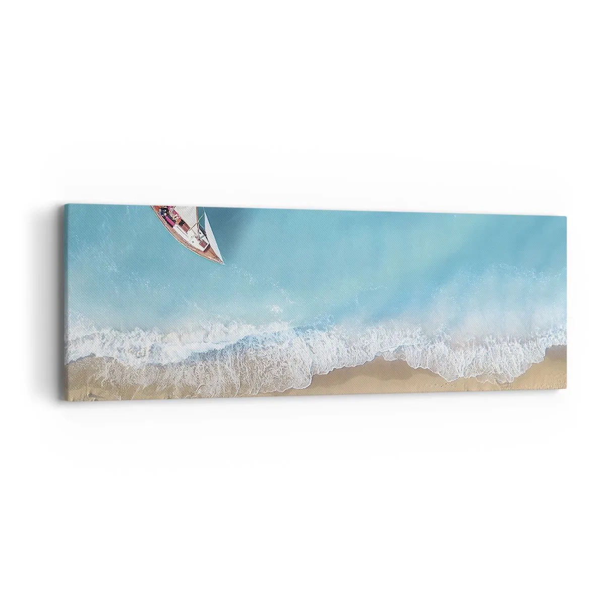 Obraz na plátně - Na hranici modré a zlaté - 90x30 cm