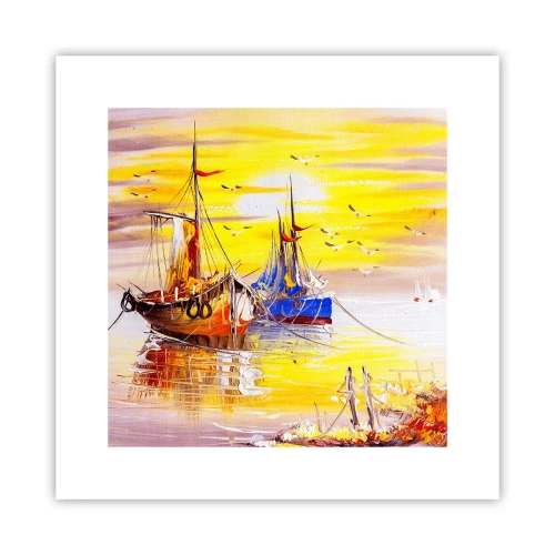 Plakát - Zasloužený odpočinek v přístavu - 30x30 cm