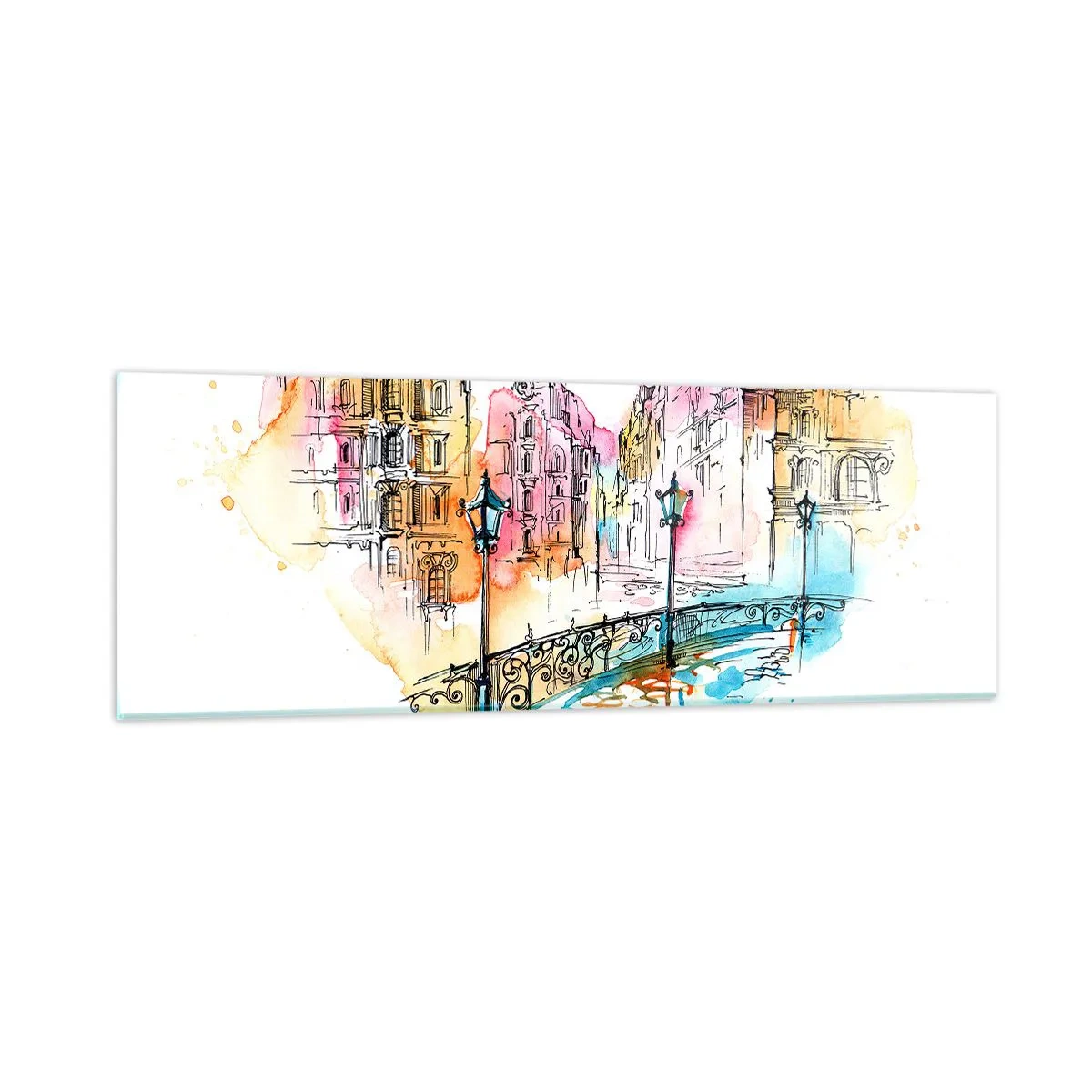Obraz na skle - Srdce města - 90x30 cm
