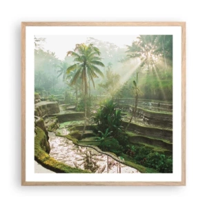 Plakát v rámu světlý dub - Vyrůstát na slunci - 60x60 cm