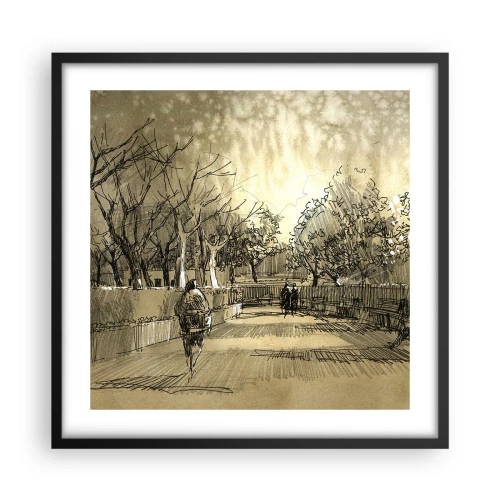Plakát v černém rámu - Pírkem zastavený okamžik - 50x50 cm
