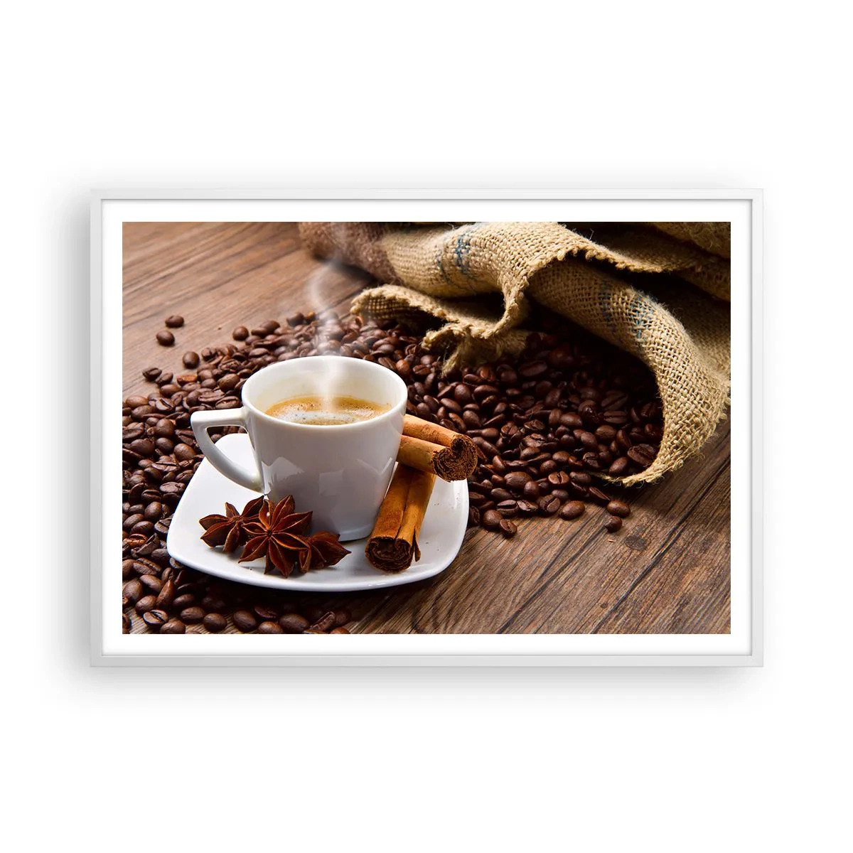 Plakát v bílém rámu - Pikantní chuť a aroma - 100x70 cm