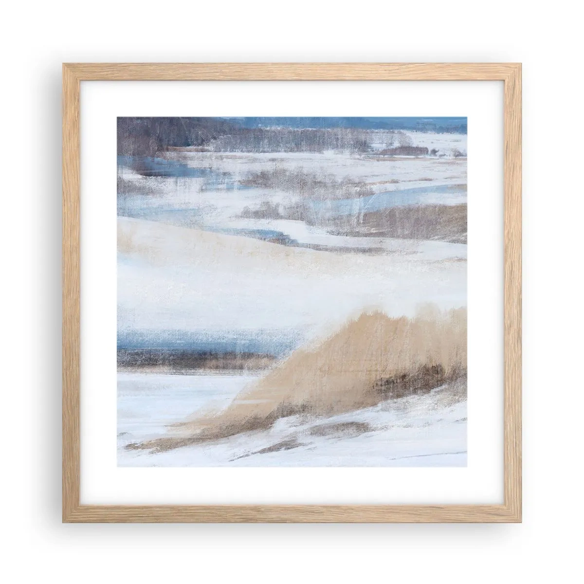 Plakát v rámu světlý dub - Zimní kompozice - 40x40 cm