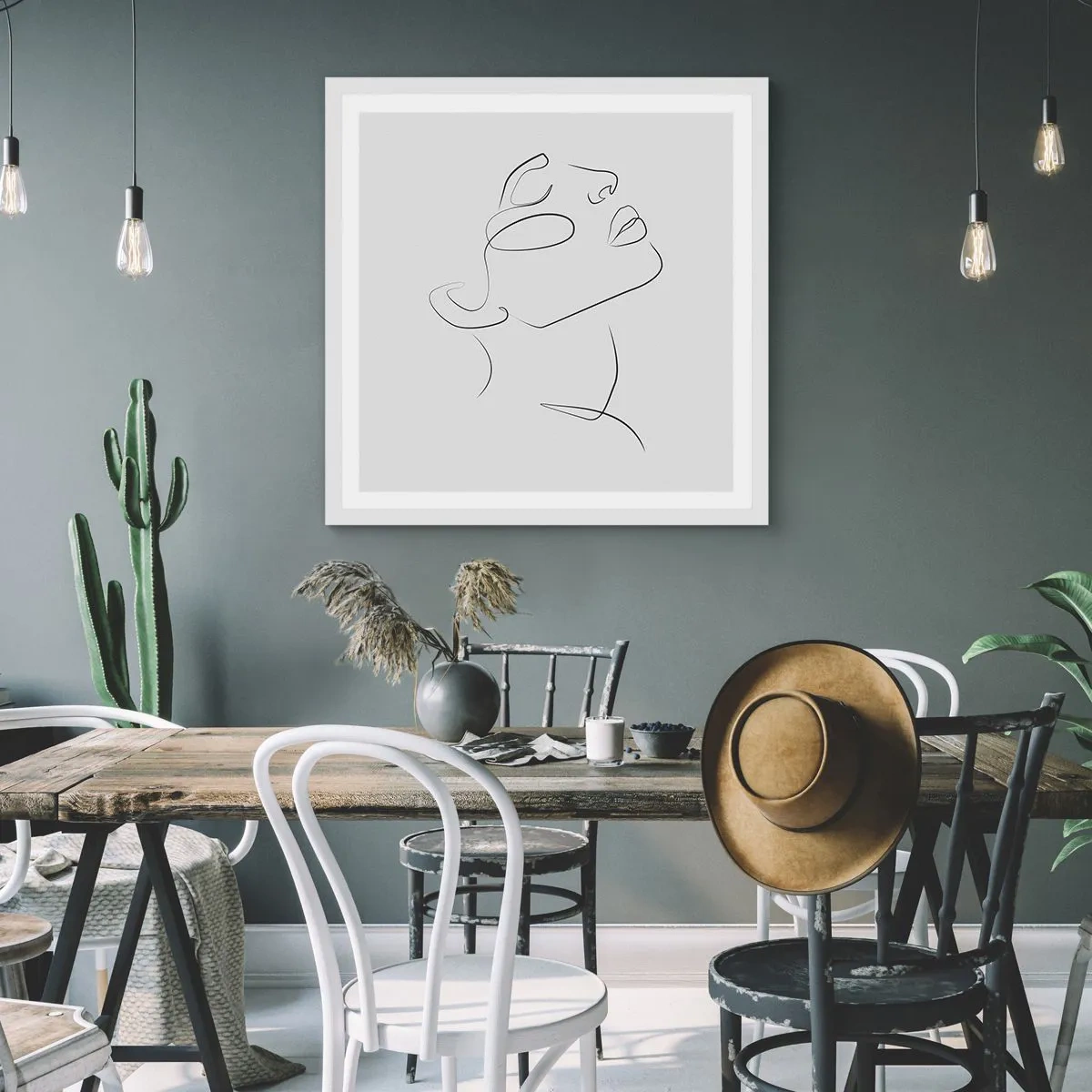 Plakát v bílém rámu - Meandry snu - 50x50 cm