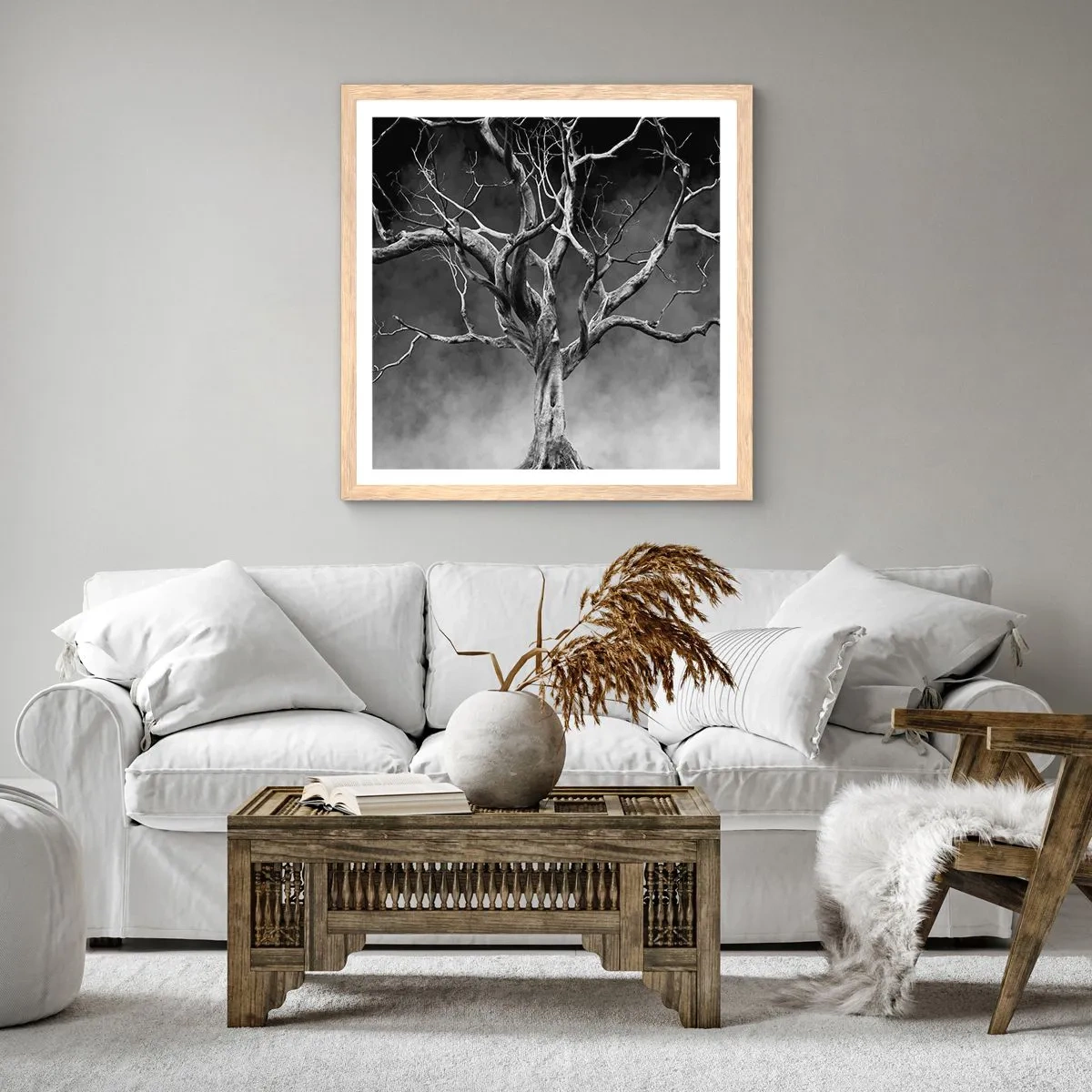 Plakát v rámu světlý dub - Původní a svaté - 60x60 cm