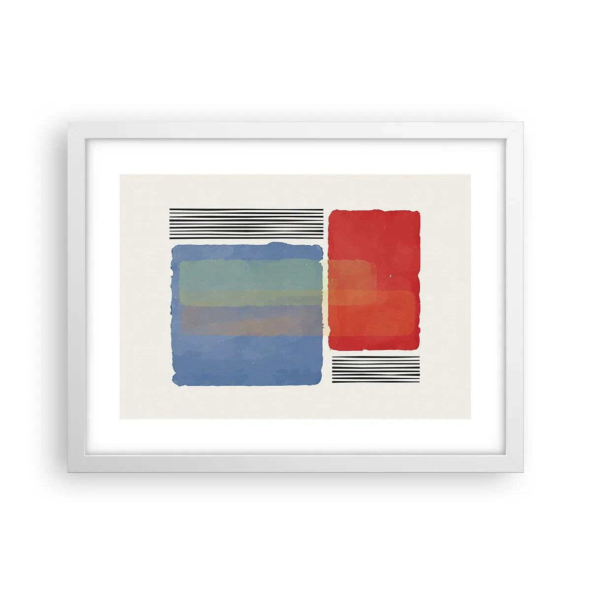 Plakát v bílém rámu - Duch a písmeno geometrie - 40x30 cm