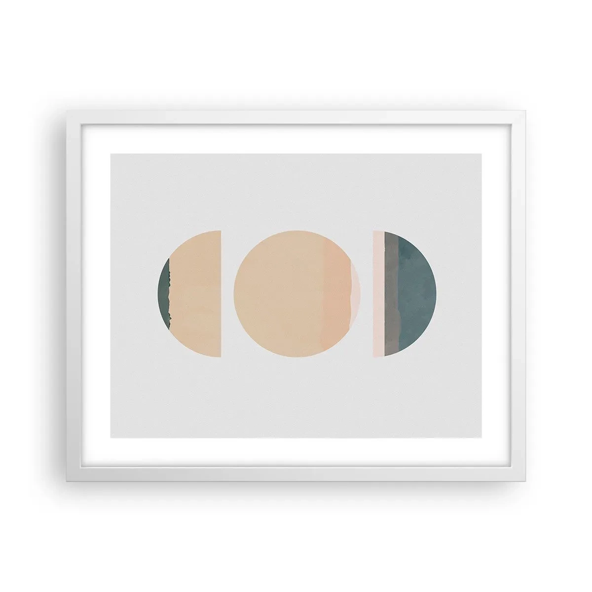Plakát v bílém rámu - Kruh za kruhem - 50x40 cm