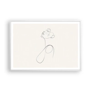 Plakát v bílém rámu - Zamotaná ve snech - 100x70 cm