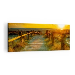 Obraz na plátně - Vykoupané ve starém zlatě - 100x40 cm