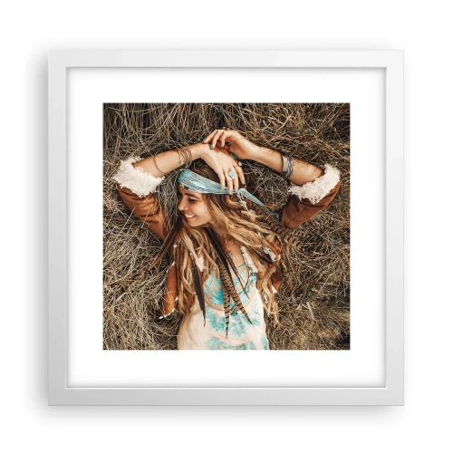 Plakát v bílém rámu - Na cestě do léta lásky - 30x30 cm