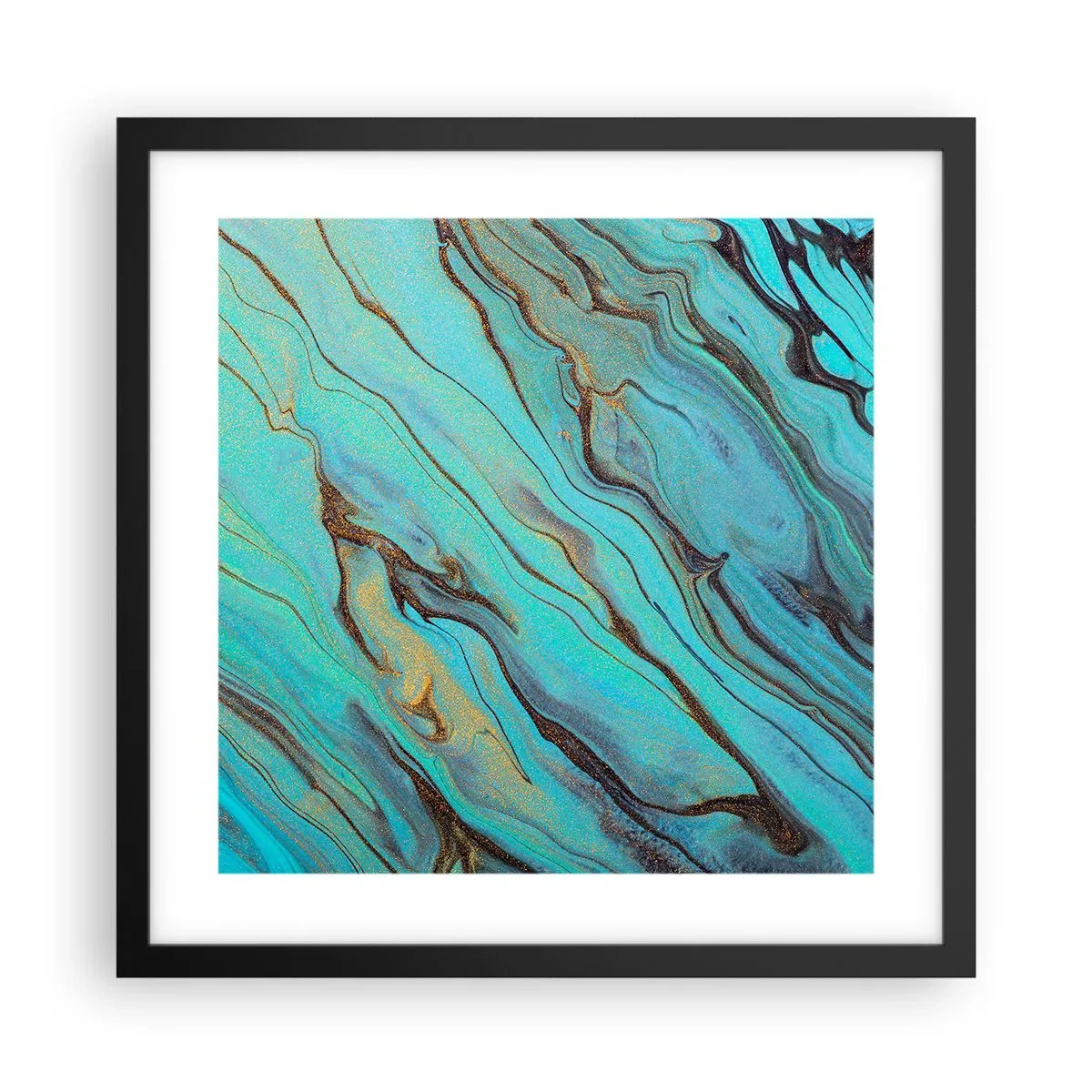 Plakát v černém rámu - Tyrkysový příliv - 40x40 cm