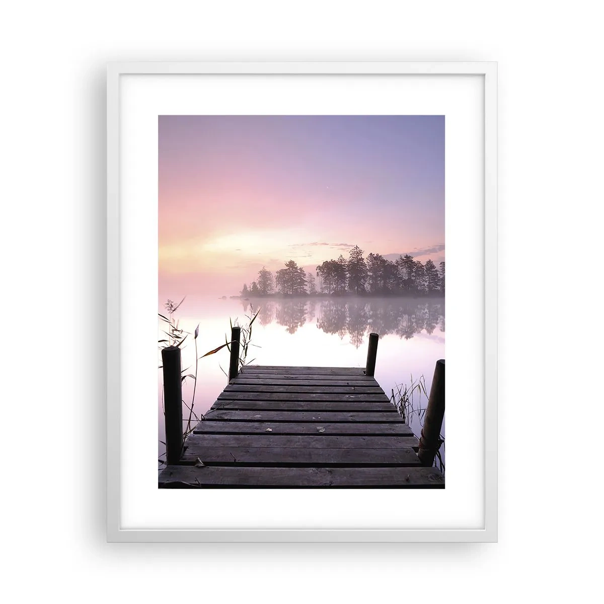 Plakát v bílém rámu - Z liliové mlhy… - 40x50 cm