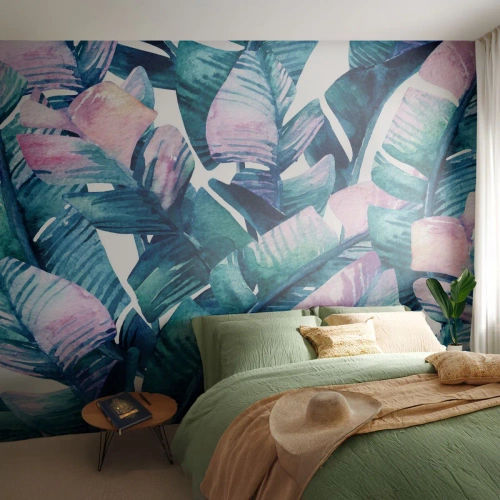 Fototapeta Premium Canvas - V banánovém háji - Abstrakce, Listy, Kus - 100x70 cm