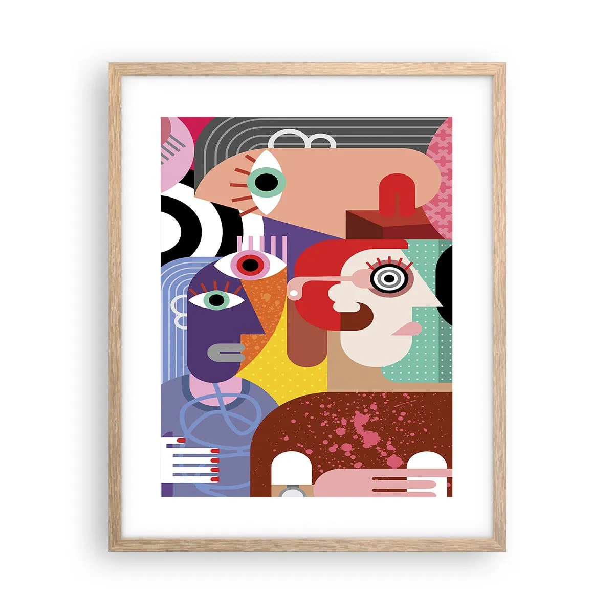 Plakát v rámu světlý dub - My od pána Picassa - 40x50 cm