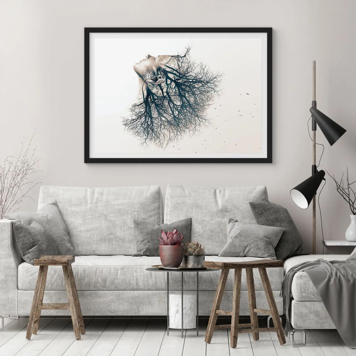 Plakát v černém rámu - Okouzlená šepotem stromu - 40x30 cm