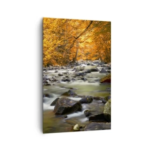 Obraz na plátně - Potok ve zlatém lese - 80x120 cm