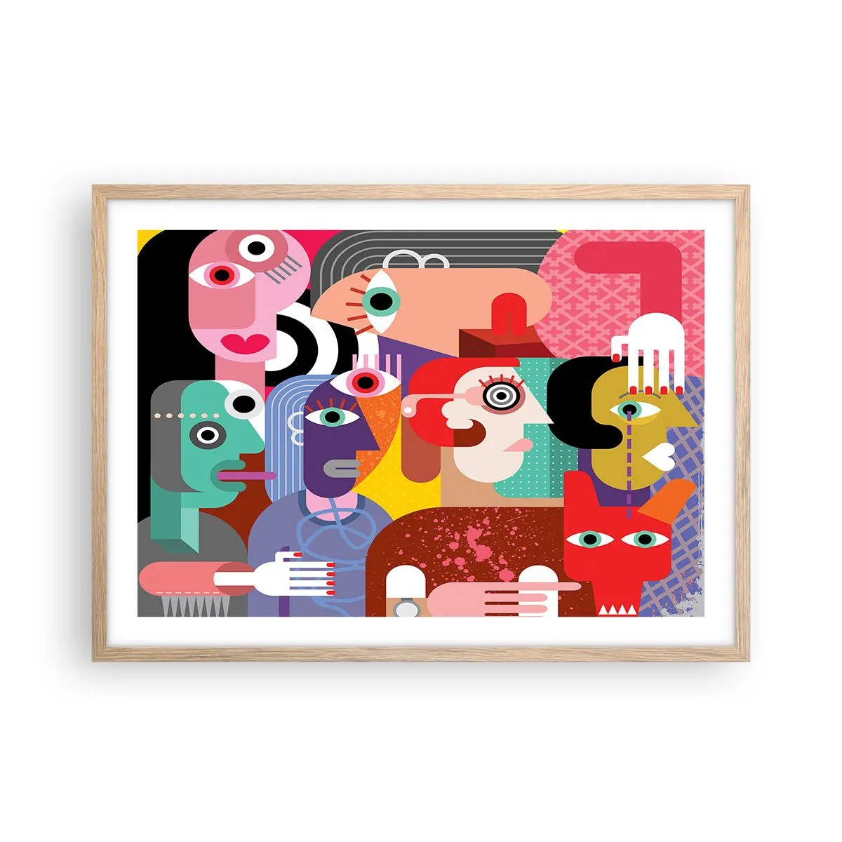 Plakát v rámu světlý dub - My od pána Picassa - 70x50 cm