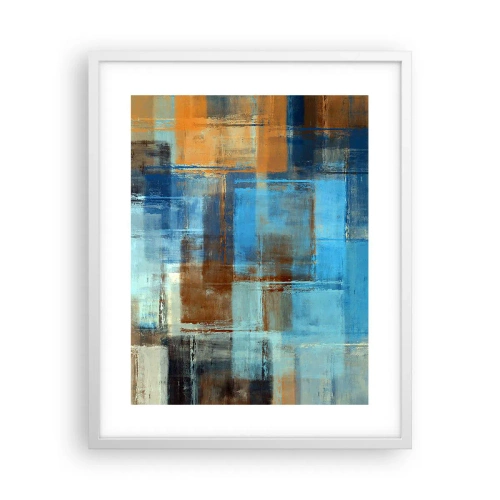 Plakát v bílém rámu - Přes modrý závoj - 40x50 cm