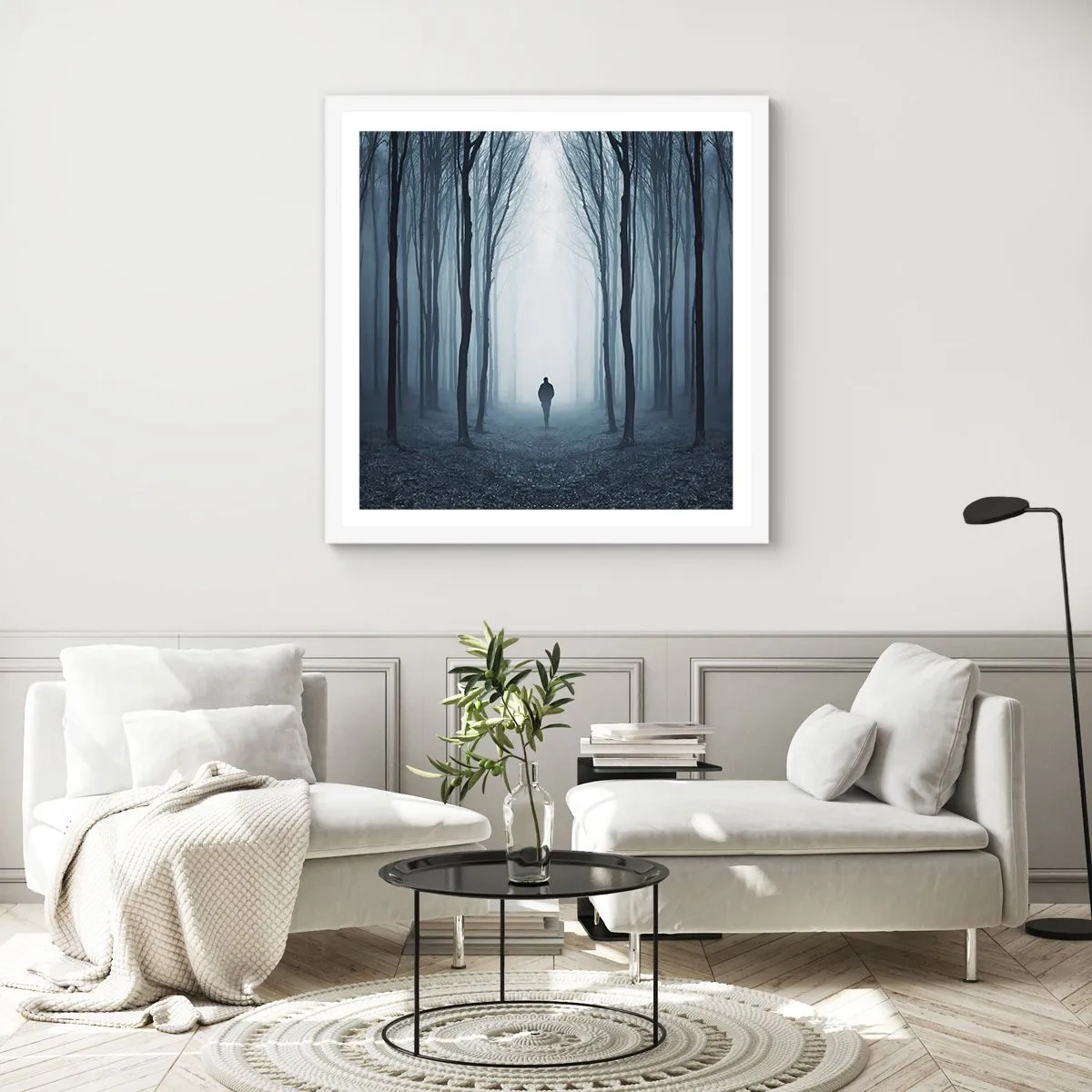 Plakát v bílém rámu - A všechno jednoduché a jasné - 50x50 cm