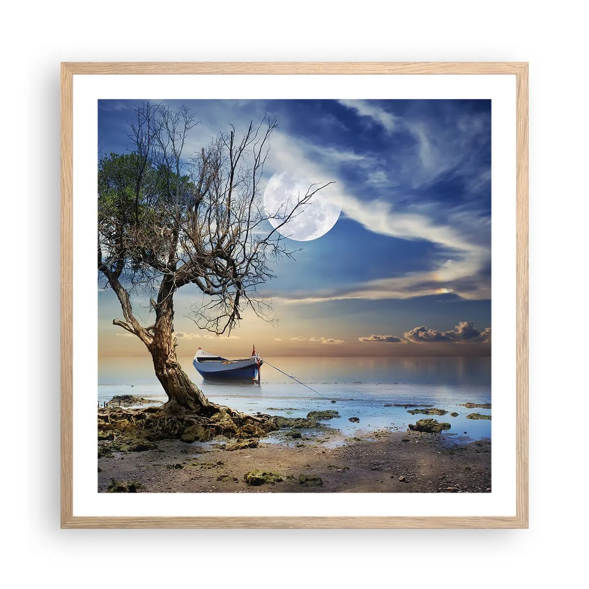 Plakát v rámu světlý dub - Je to konec nebo začátek? - 60x60 cm