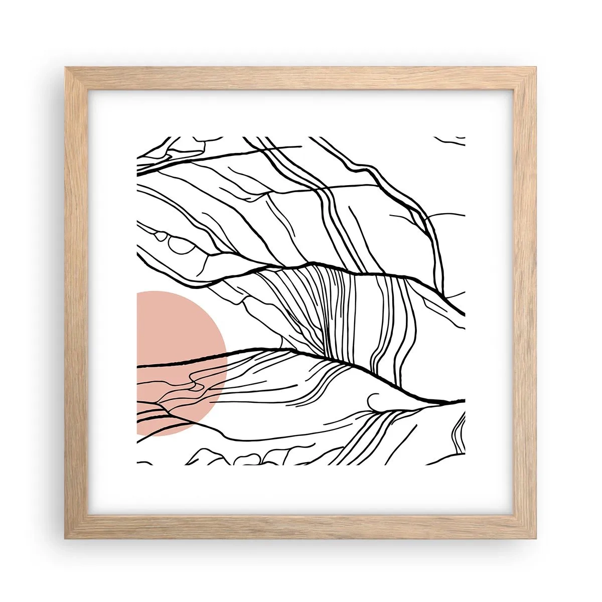 Plakát v rámu světlý dub - V síti větviček - 30x30 cm