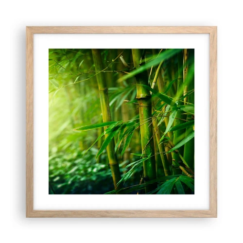 Plakát v rámu světlý dub - Poznat samotnou zeleň - 40x40 cm