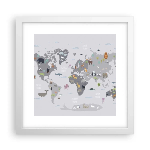 Plakát v bílém rámu - Řekni mi, odkud jsi… - 30x30 cm