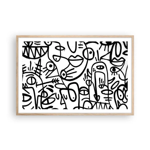 Plakát v rámu světlý dub - Tváře a přeludy - 91x61 cm