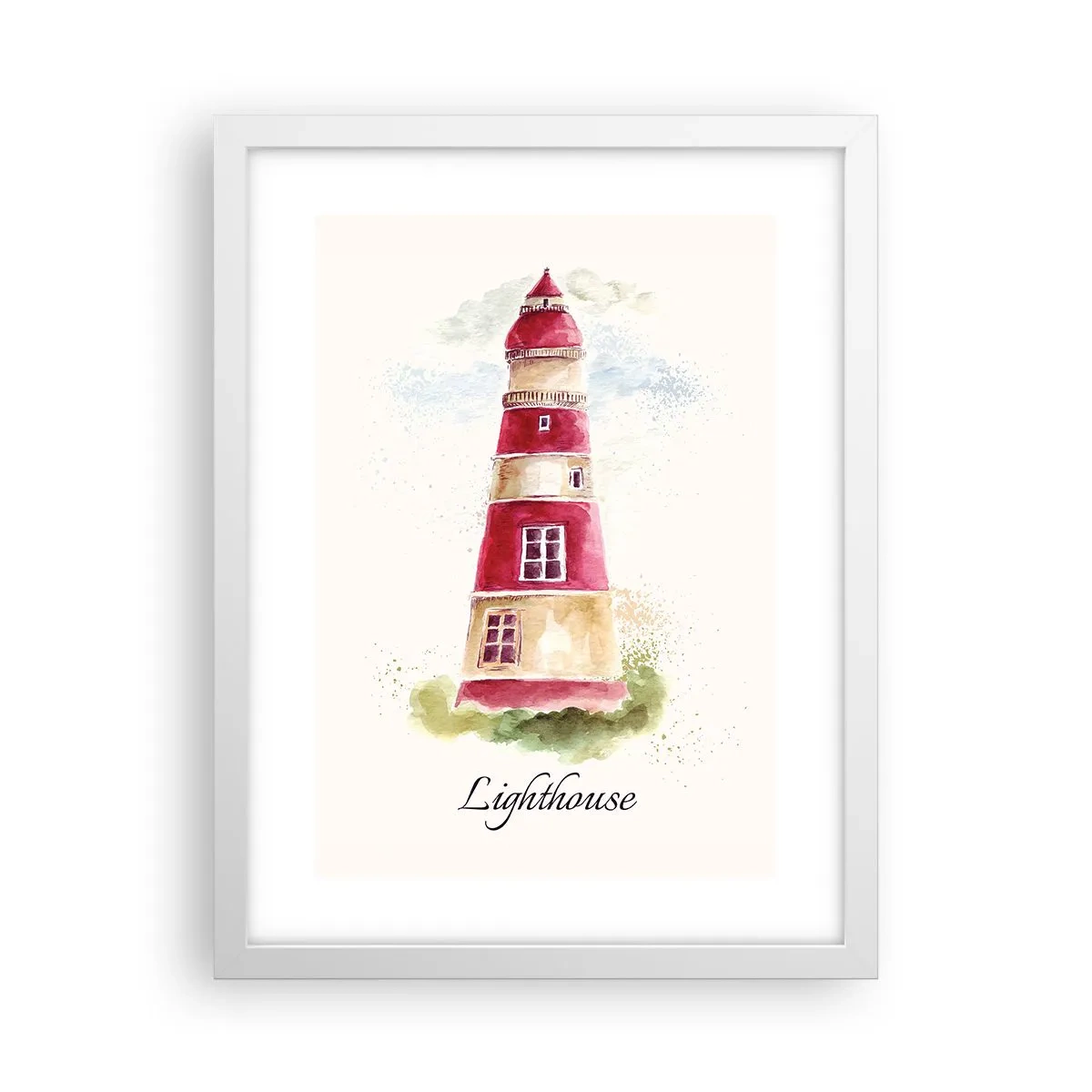 Plakát v bílém rámu - Tady je vždy počasí - 30x40 cm