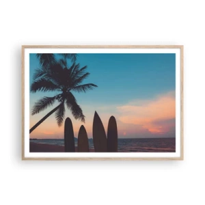 Plakát v rámu světlý dub - Zítra bude také zábava - 100x70 cm